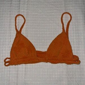 Orange Terrycloth Skatie Bikini Top